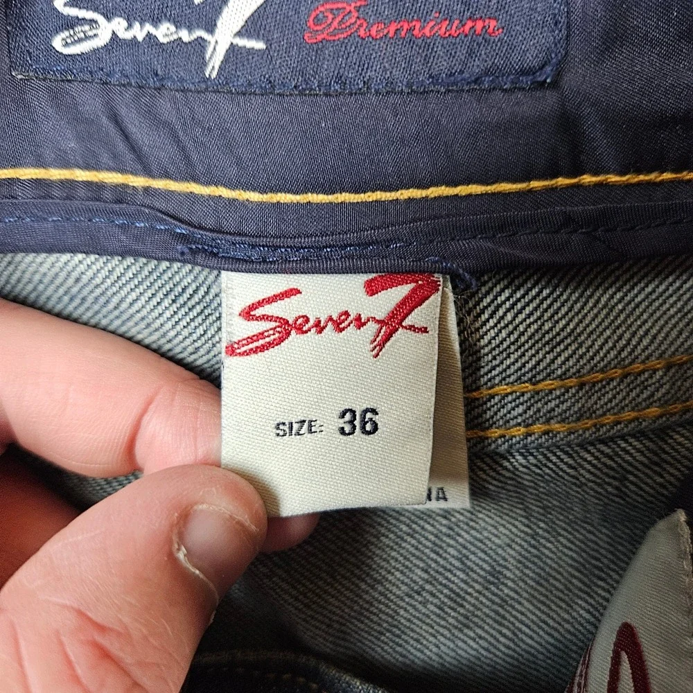 Seven7 Premium Mens Blue‎ Medium Wash Straight Leg Jeans Size 36x32 - Picture 7 of 10